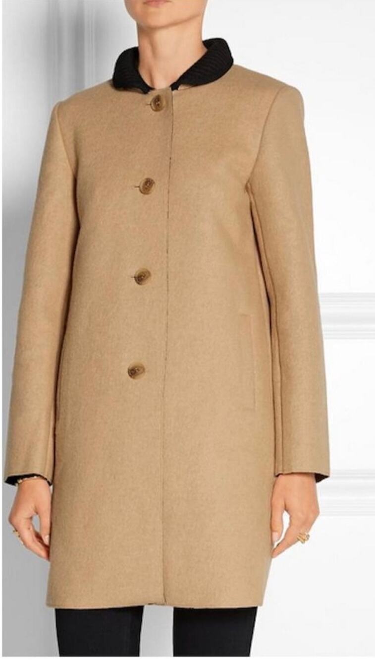 Maje Grace Wool Blend Coat Caramel Classic Casual Wardrobe Women's 36 - S